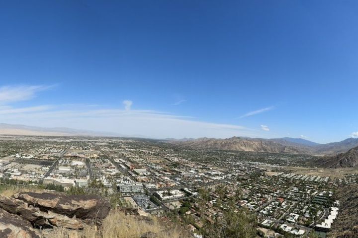 a view of a rocky mountain on a palm springs hike