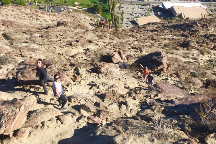 a group of people on a palm springs hike tour
