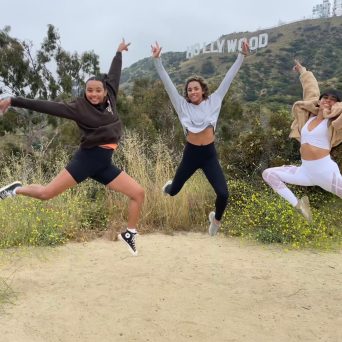 family on the hollywood sign walking tour