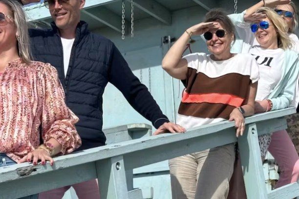 a man and a woman taking a selfie