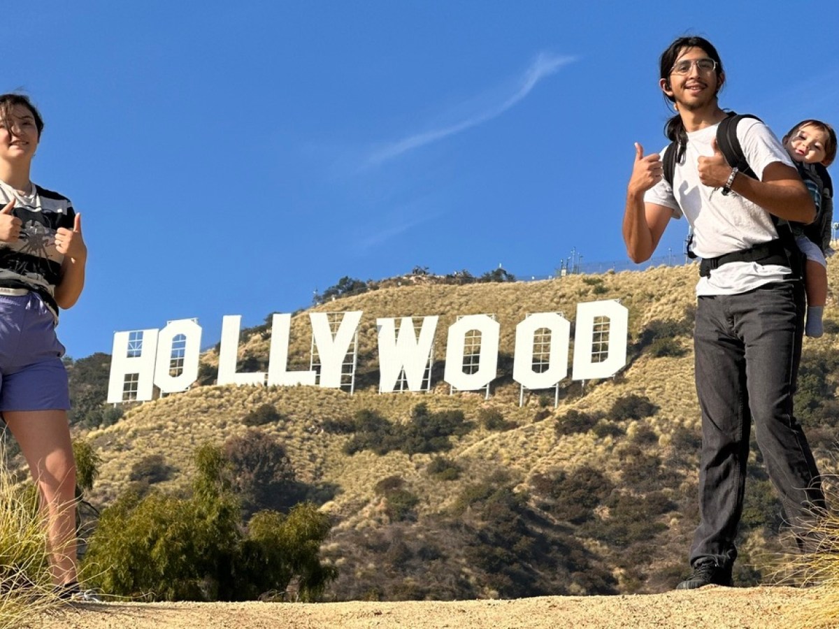 a family enjoying our hollywood sign tour photo op