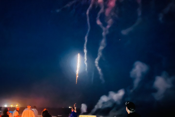 a group of fireworks in the sky